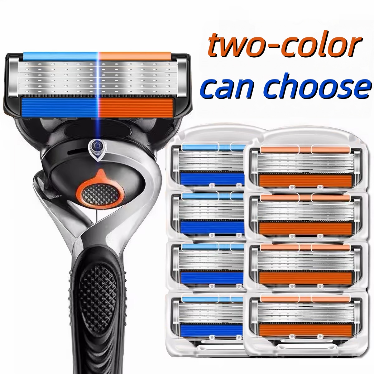 Safety Razor Handle - 남성용 6중 스테인리스 스틸 면도날, 클래식