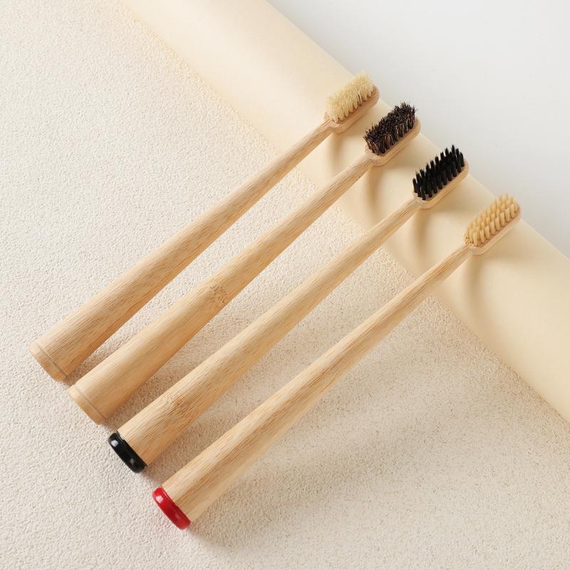 Bamboo Toothbrush - 1개/4개 세트, 말털과 대나무 섬유로 만든