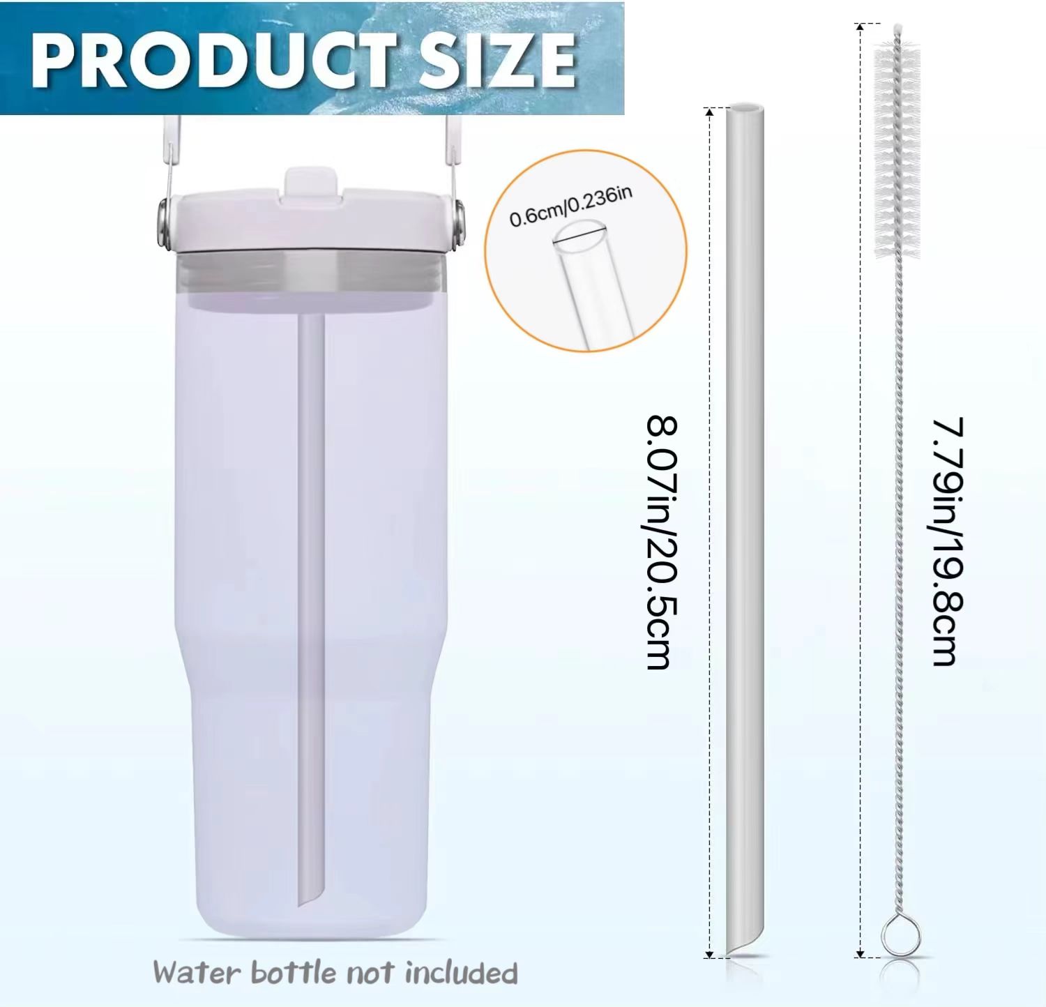 재사용 가능한 빨대 플라스틱 빨대, 청소 브러시 포함, - Reusable Straw 리뷰 및 가격