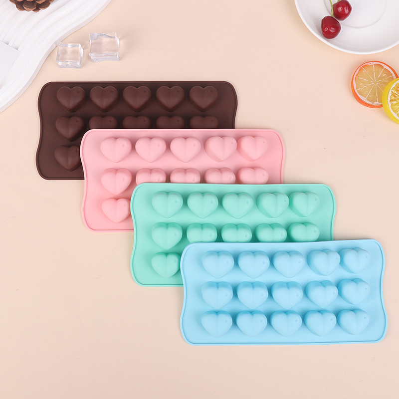 새로운 15구 하트 모양 실리콘 초콜릿 몰드 발렌타인  - Eco Soap 리뷰 및 가격