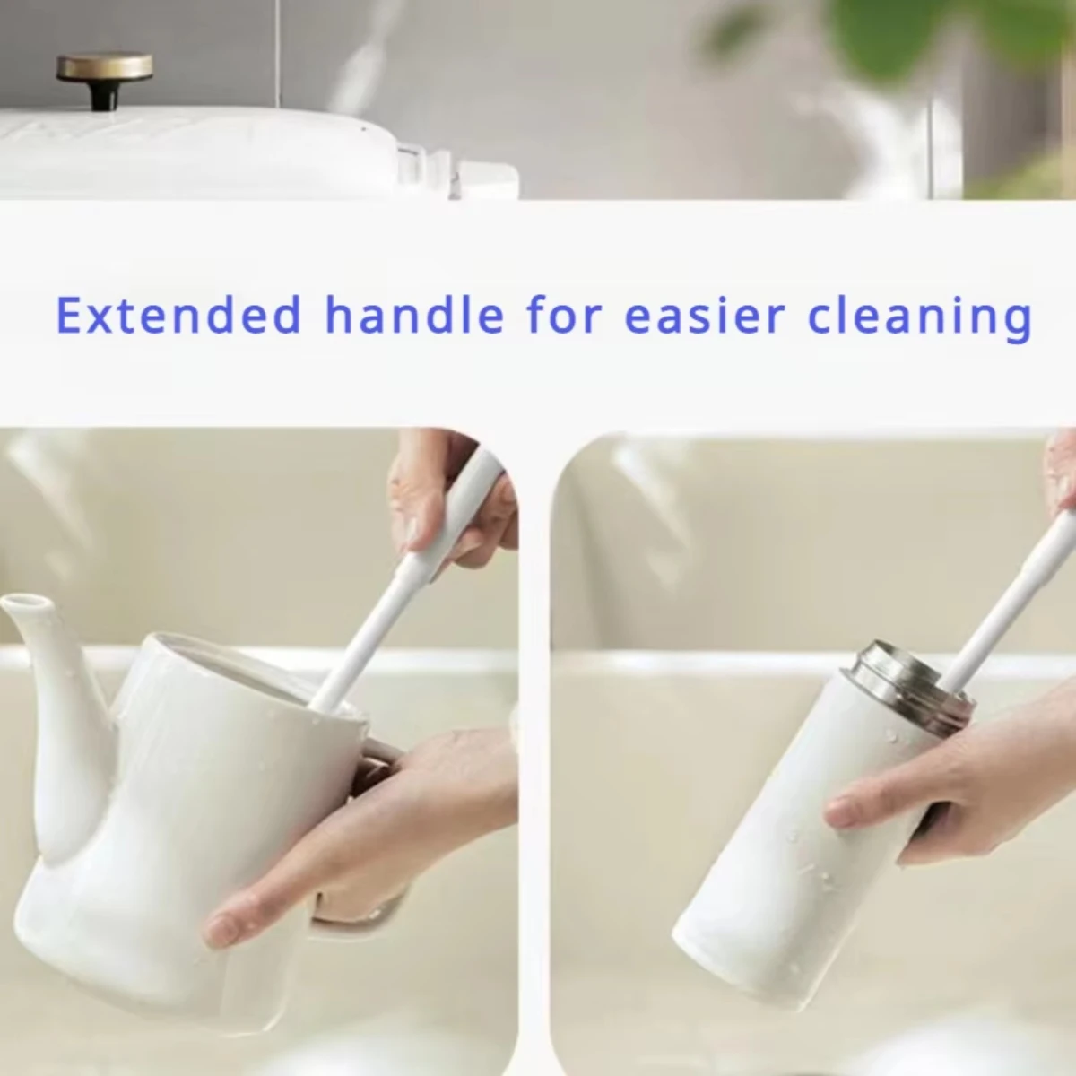 긴 손잡이가 달린 접이식 360도 회전형 실리콘 브러시 - Reusable Bottle 리뷰 및 가격
