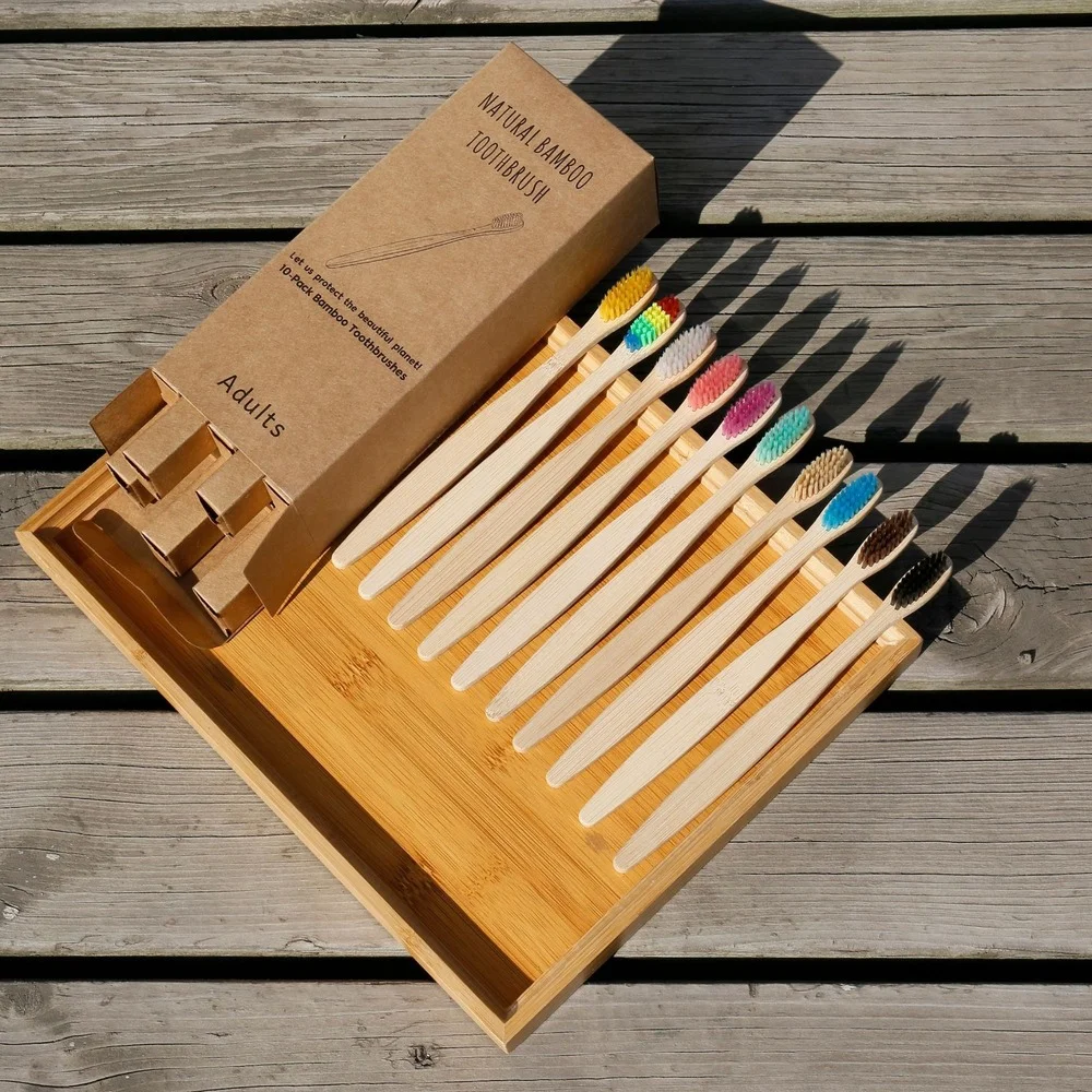 10PCS 다채로운 칫솔 천연 대나무 칫솔 세트 부드러 - Bamboo Toothbrush 리뷰 및 가격