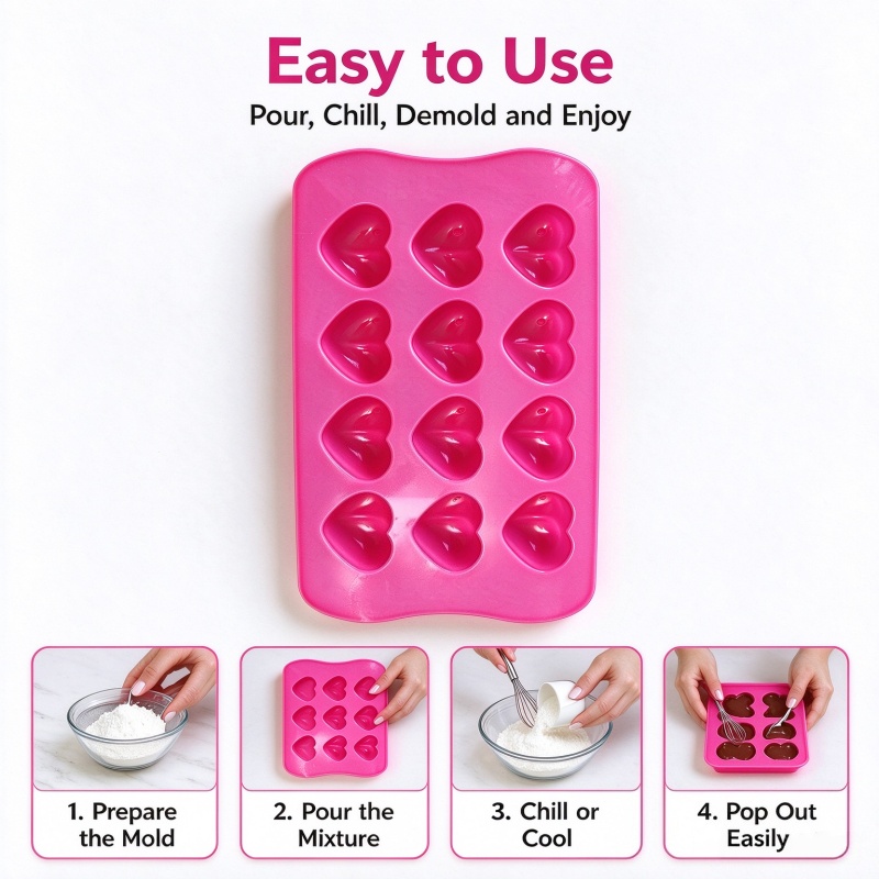3D 하트 모양 실리콘 몰드, 식품 등급, 논스틱 코팅 - Eco Soap 리뷰 및 가격