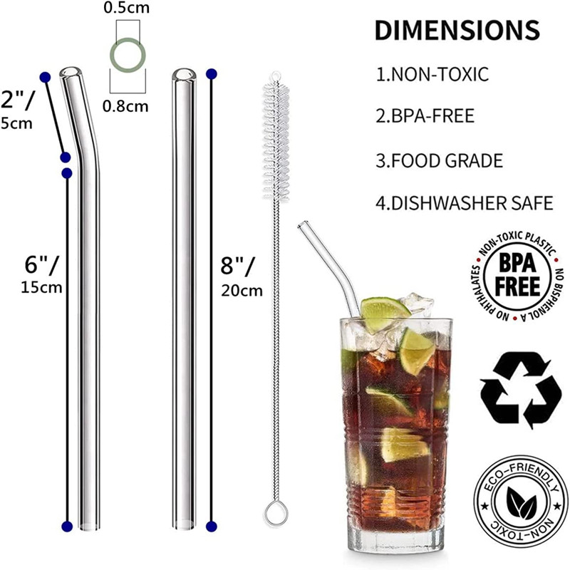 재사용 가능한 유리 빨대 스무디 밀크셰이크용 친환경 빨 - Reusable Straw 리뷰 및 가격